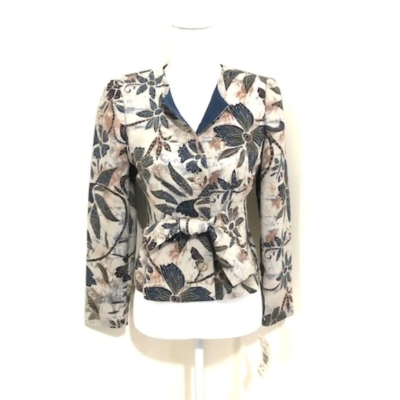 Harve Benard Floral Jacket / Blazer w/ Tie Belt